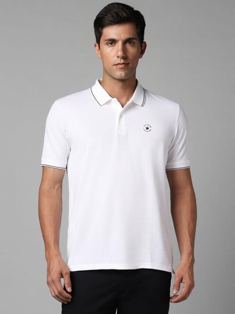 louis philippe white cotton regular fit polo t-shirt