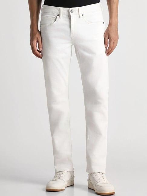 louis philippe white slim fit jeans