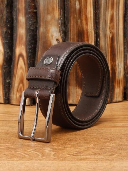 louis stitch brown leather casual belt for men