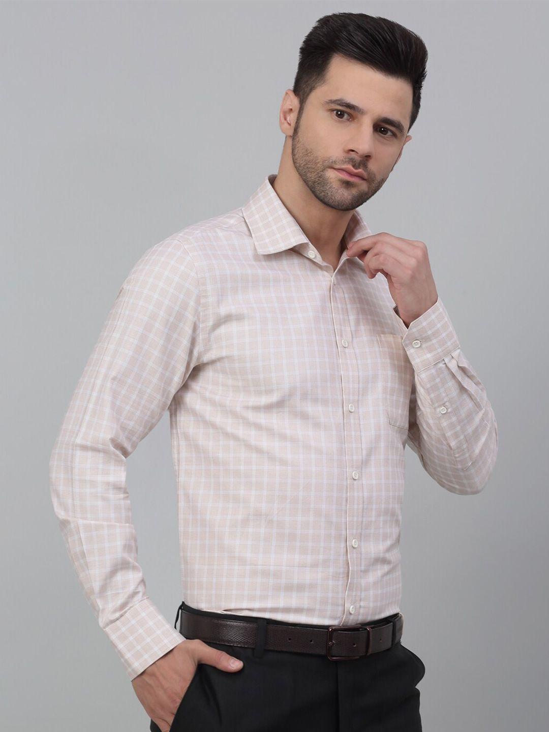 louis stitch checked cotton formal shirt