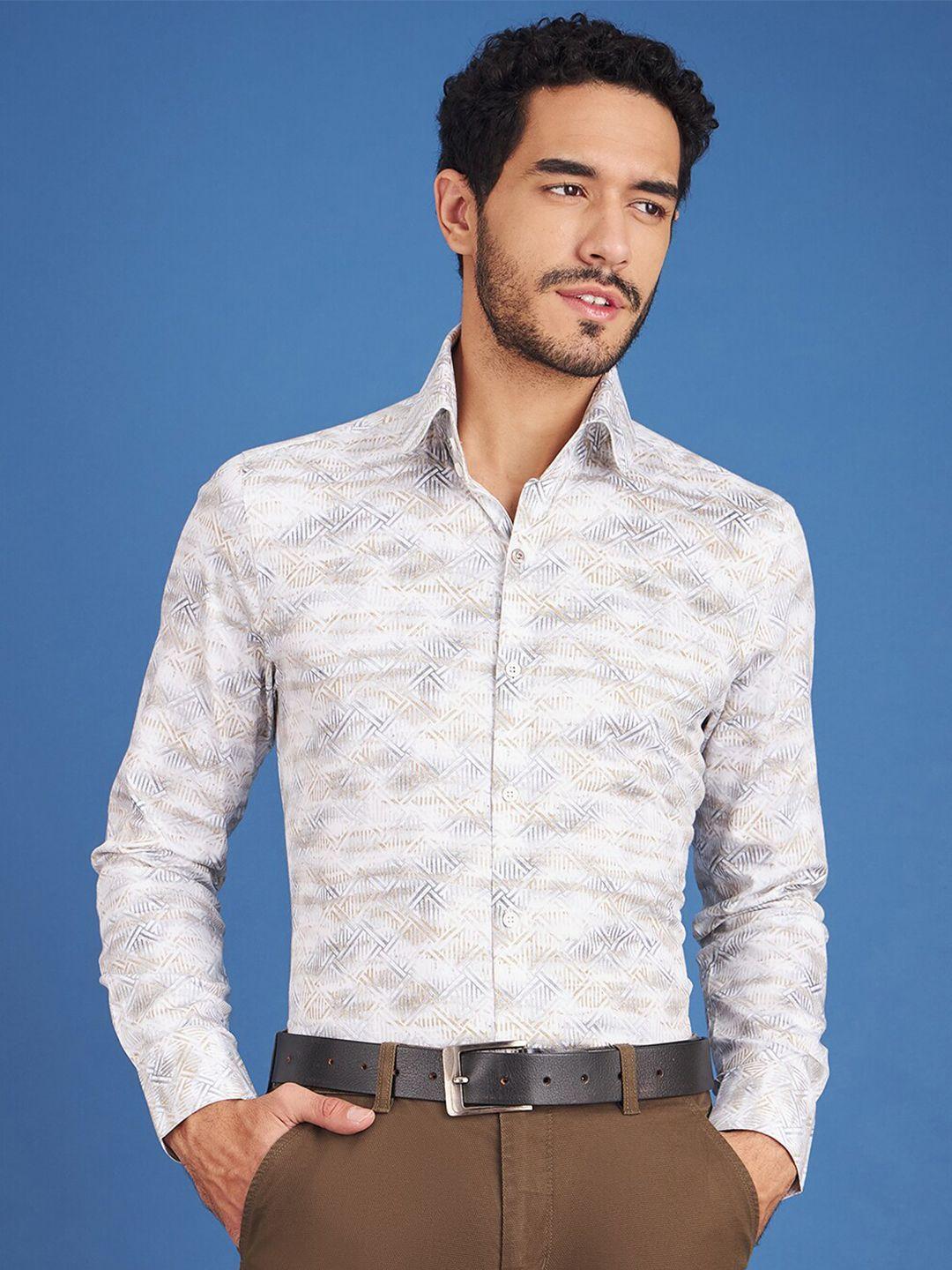 louis stitch comfort abstract printed cotton formal shirt