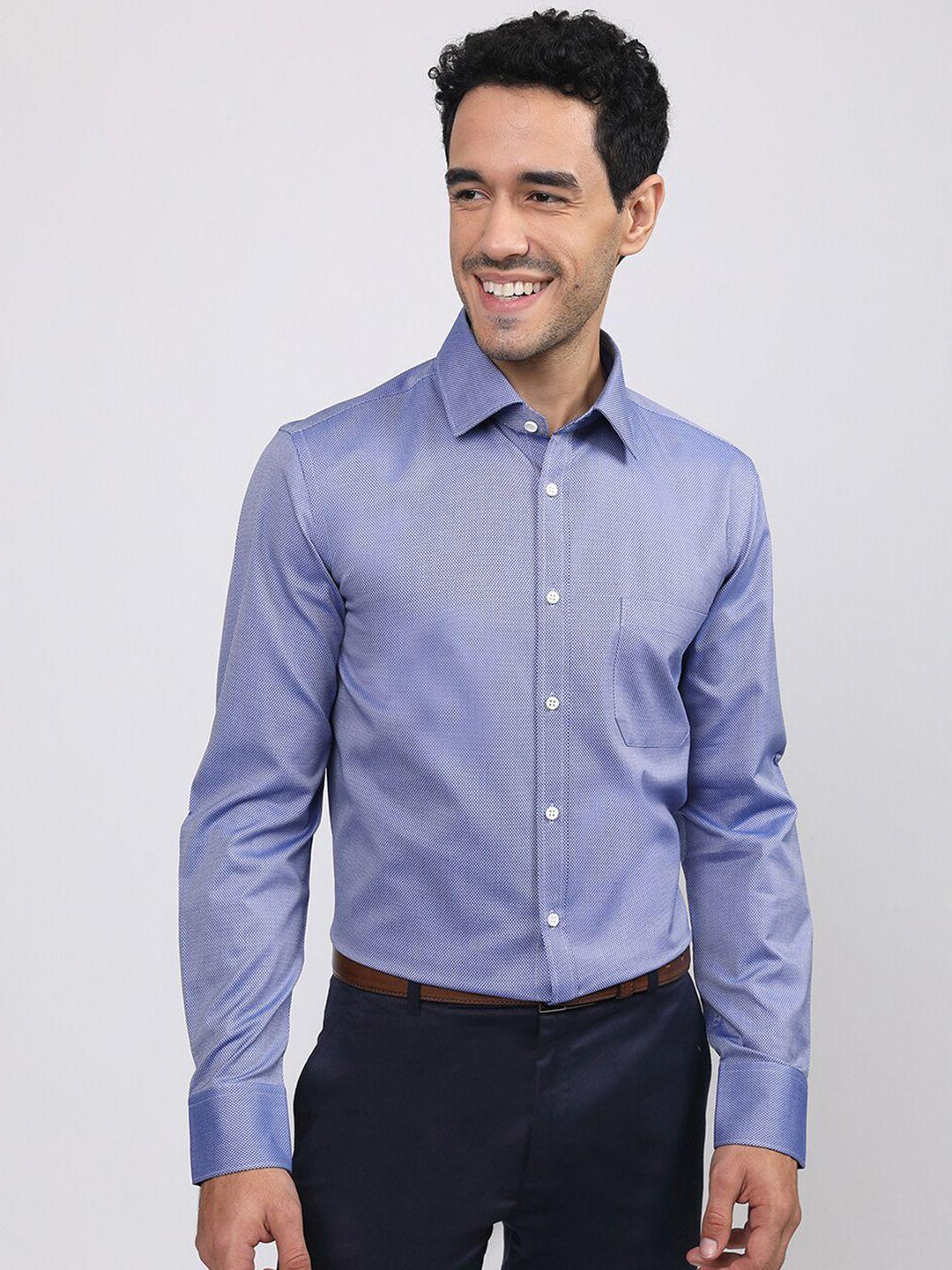 louis stitch comfort fit spread collar formal cotton shirt