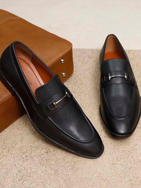 louis stitch men's black formal loafers