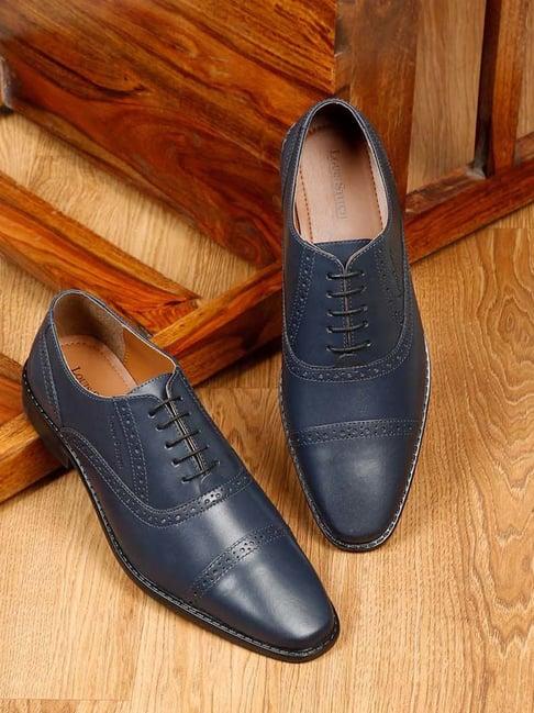 louis stitch men's blue brogue shoes