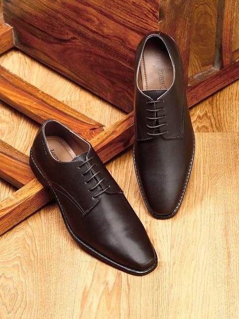 louis stitch men's brown derby shoes