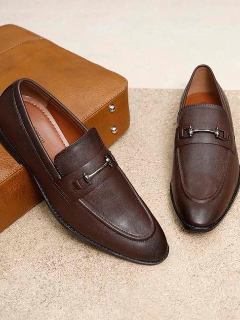 louis stitch men's brown formal loafers