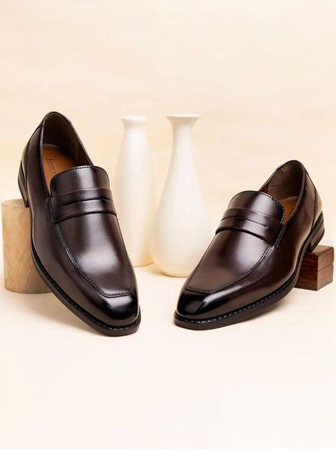 louis stitch men's brown formal loafers