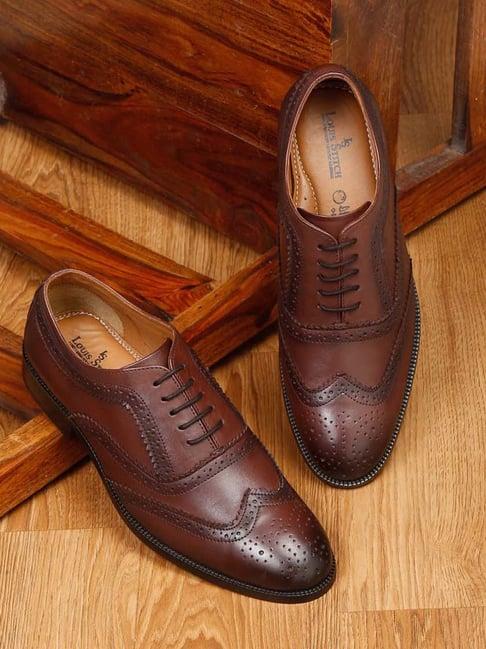 louis stitch men's brunette brown brogue shoes