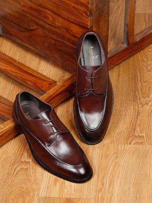 louis stitch men's brunette brown derby shoes