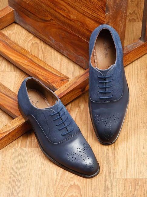 louis stitch men's federal blue brogue shoes