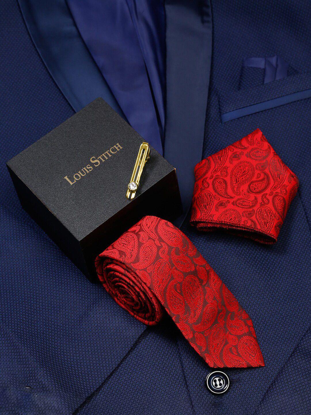 louis stitch men's italian silk necktie accessory gift set