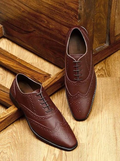 louis stitch men's rosewood brogue shoes