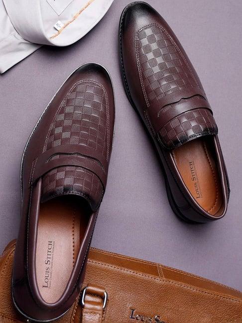 louis stitch men's rosewood formal loafers