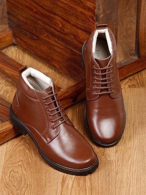 louis stitch men's russet tan derby boots