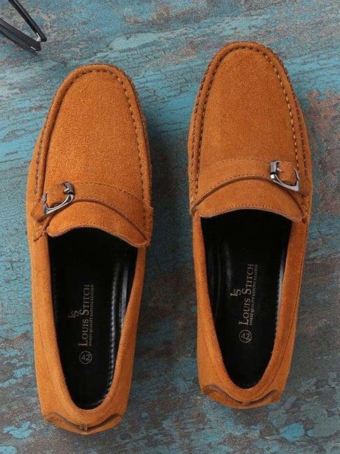 louis stitch men's tan casual loafers