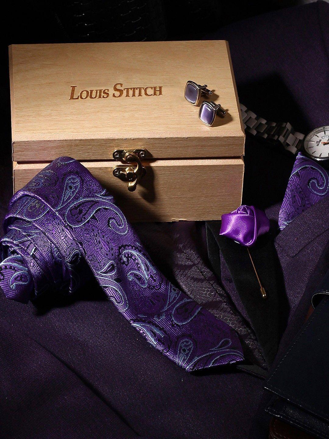louis stitch men  printed ties and cufflinks