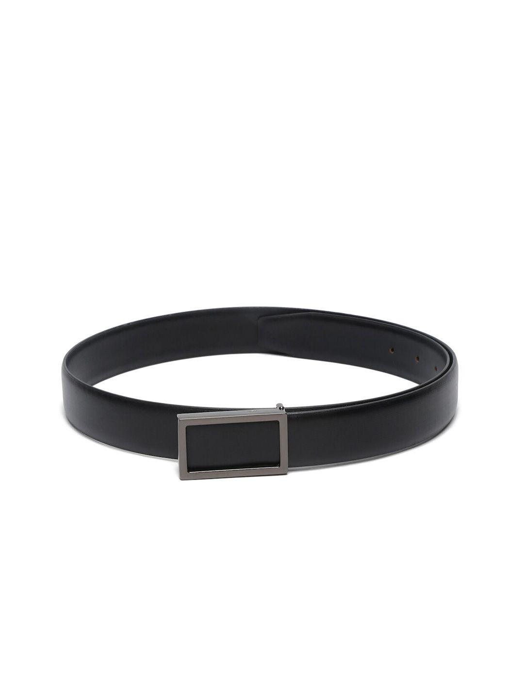 louis stitch men black leather formal belt