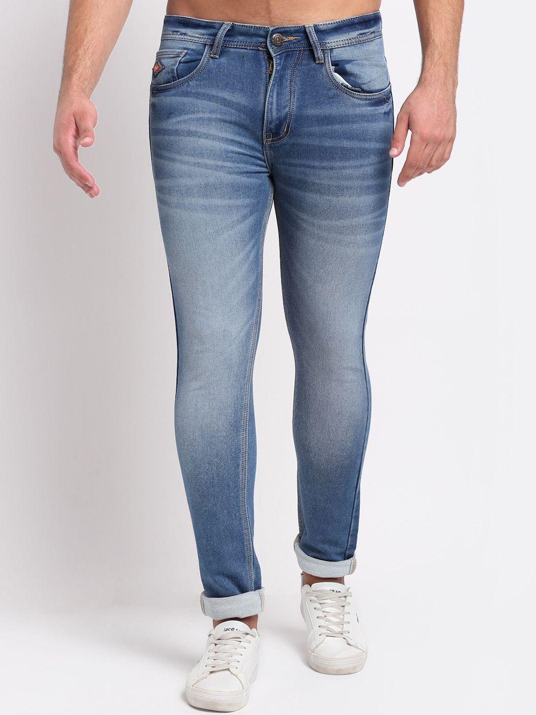 louis stitch men blue comfort slim fit heavy fade stretchable jeans