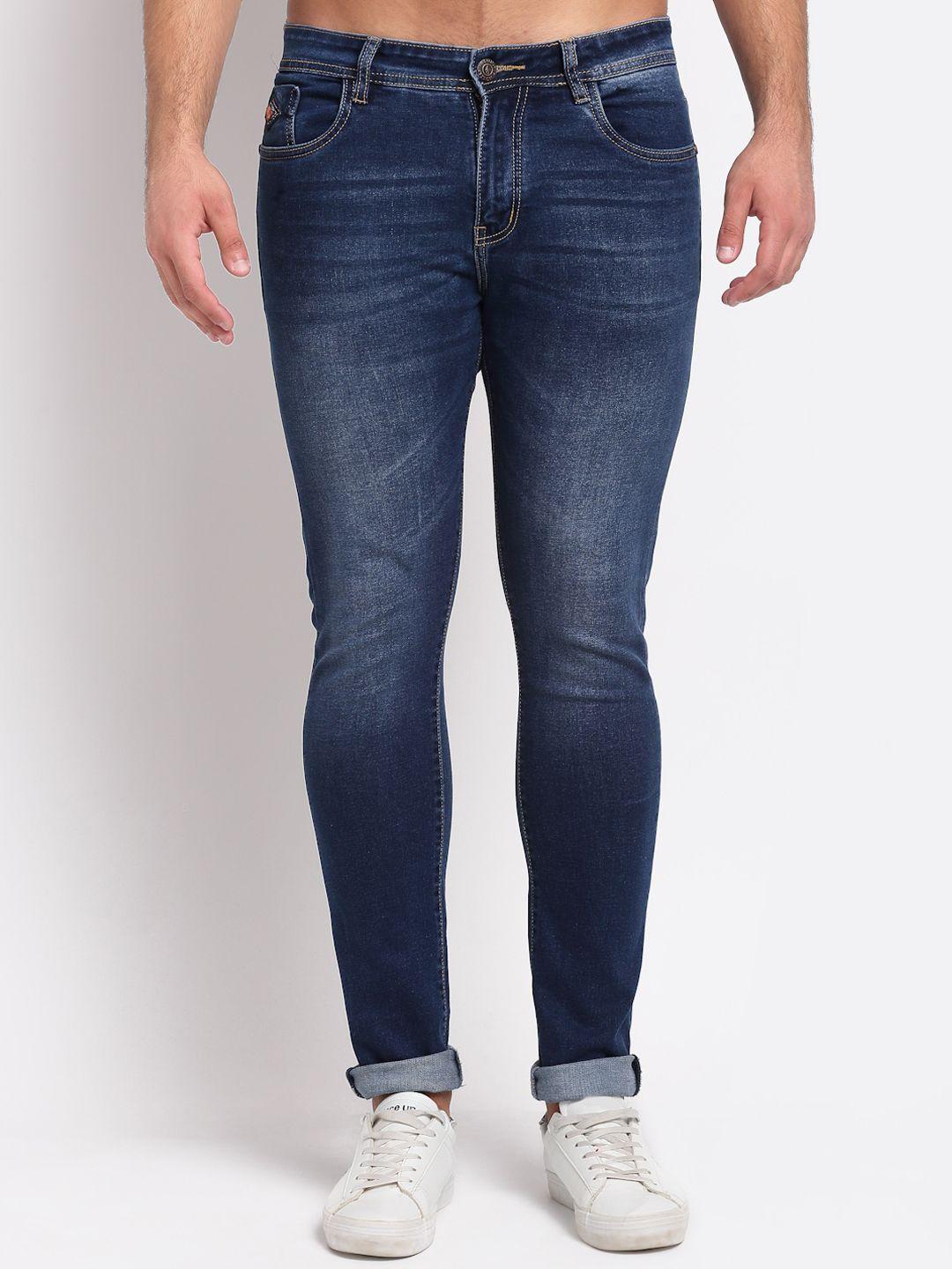 louis stitch men blue comfort slim fit light fade stretchable jeans