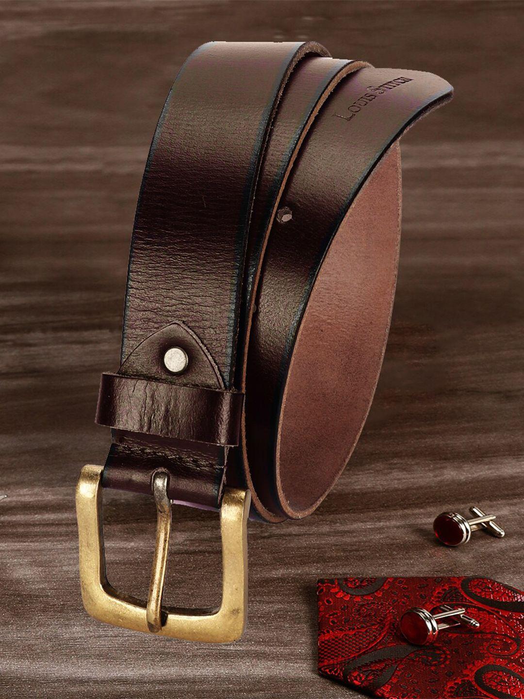 louis stitch men brown leather belt