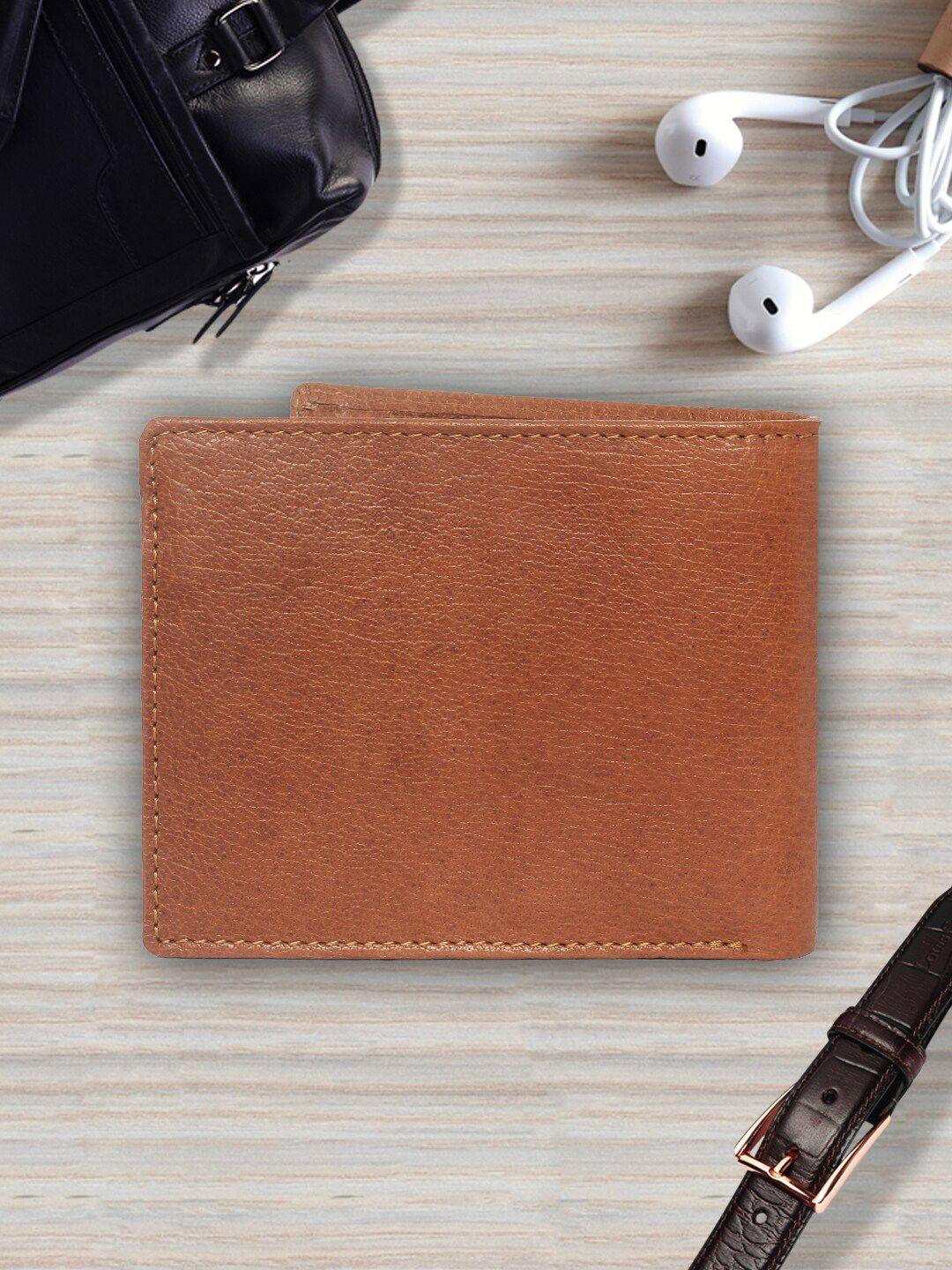 louis stitch men brown textured genuine italian leather rfid two fold wallet
