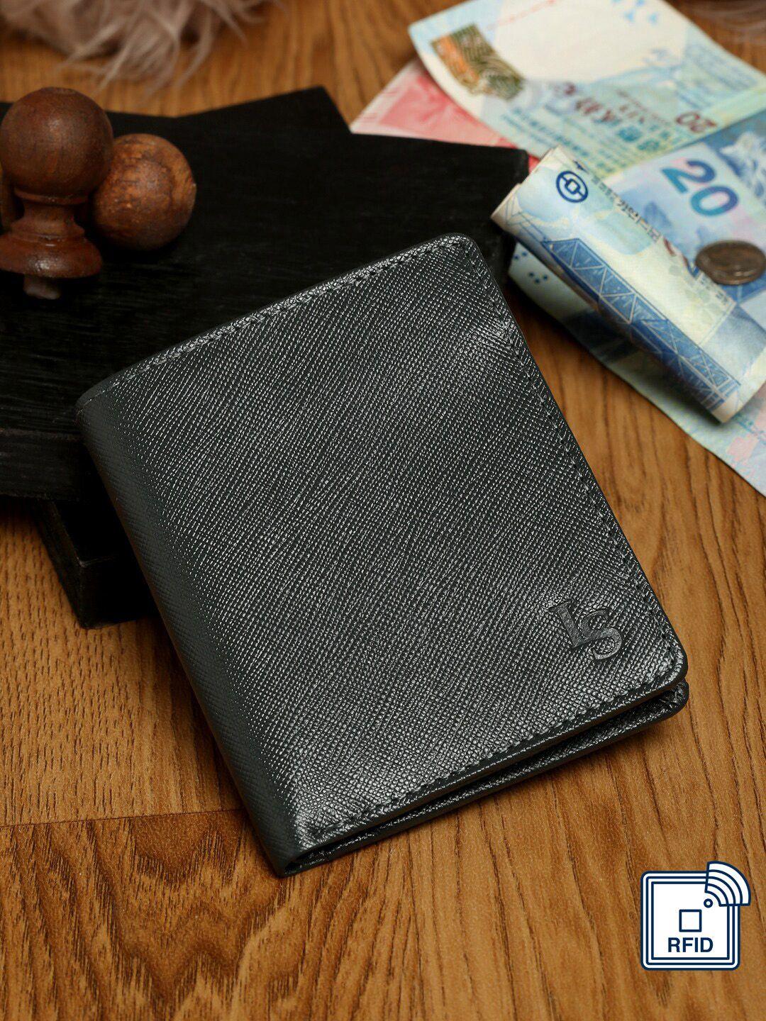 louis stitch men grey leather two fold wallet