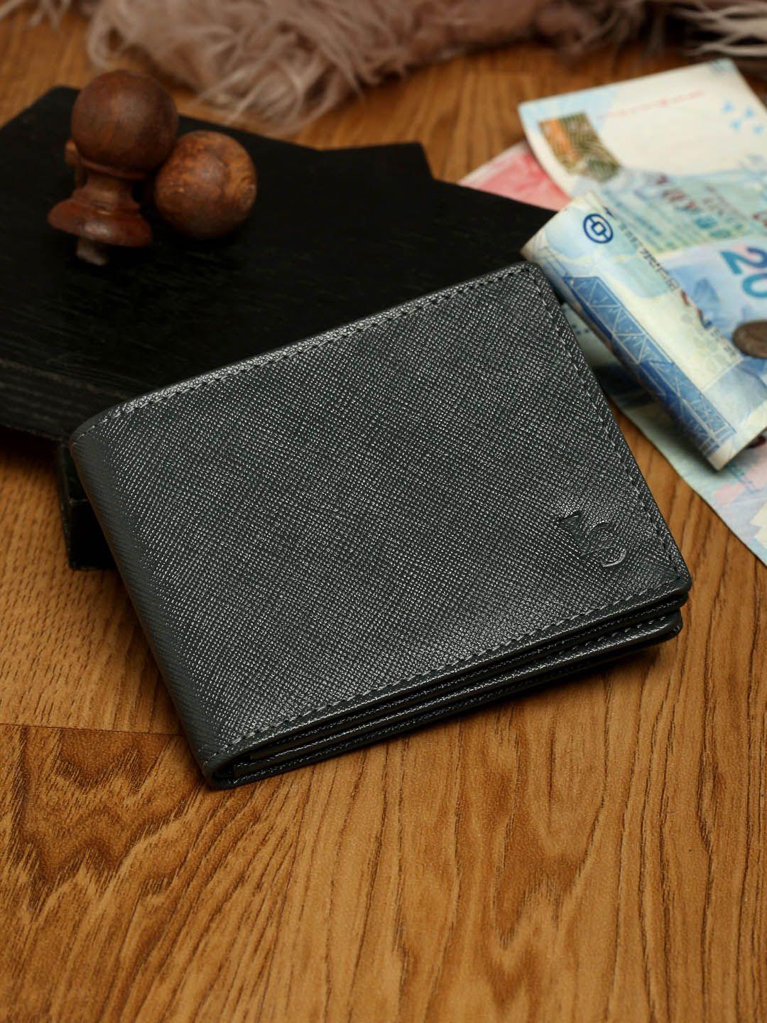 louis stitch men grey zip detail leather two fold wallet
