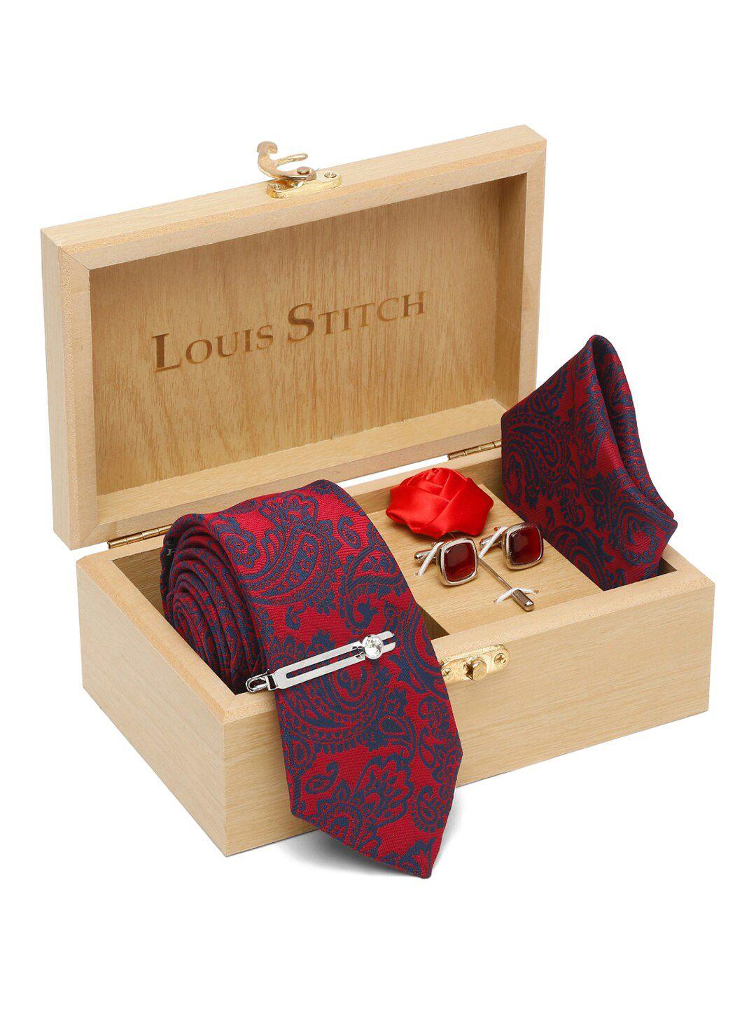 louis stitch men italian silk accessory gift set