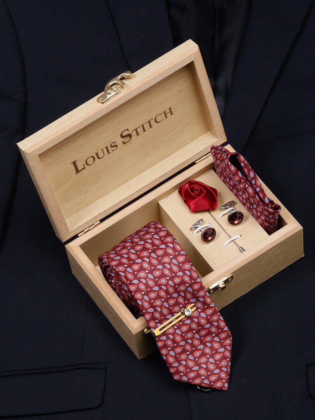 louis stitch men italian silk formal accessory gift set