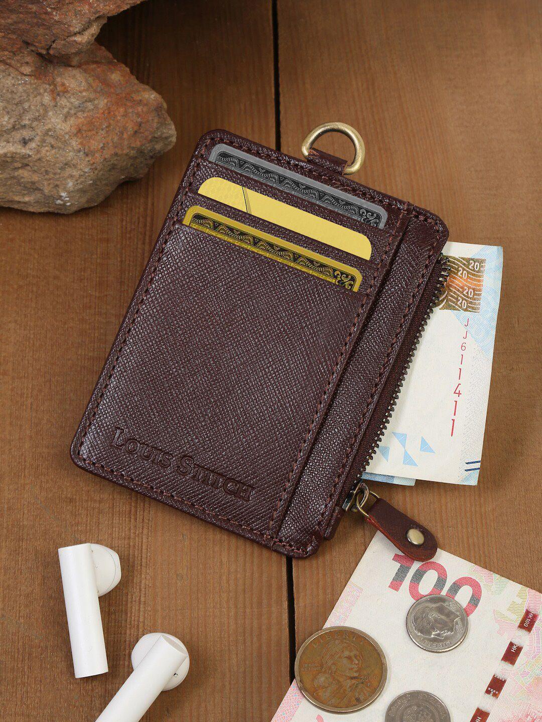 louis stitch men leather card holder