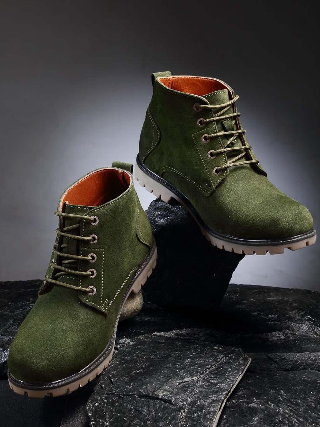 louis stitch men mid-top leather boots