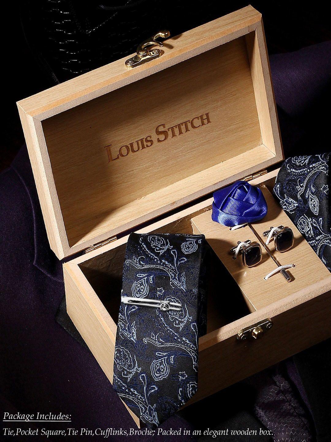 louis stitch men printed accessory gift set