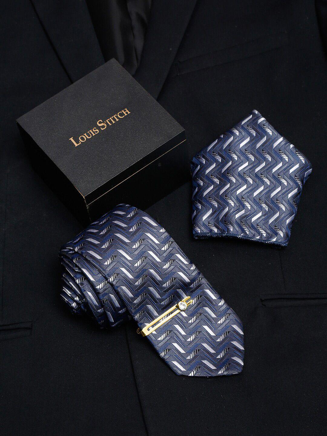 louis stitch men printed italian silk necktie accessory gift set