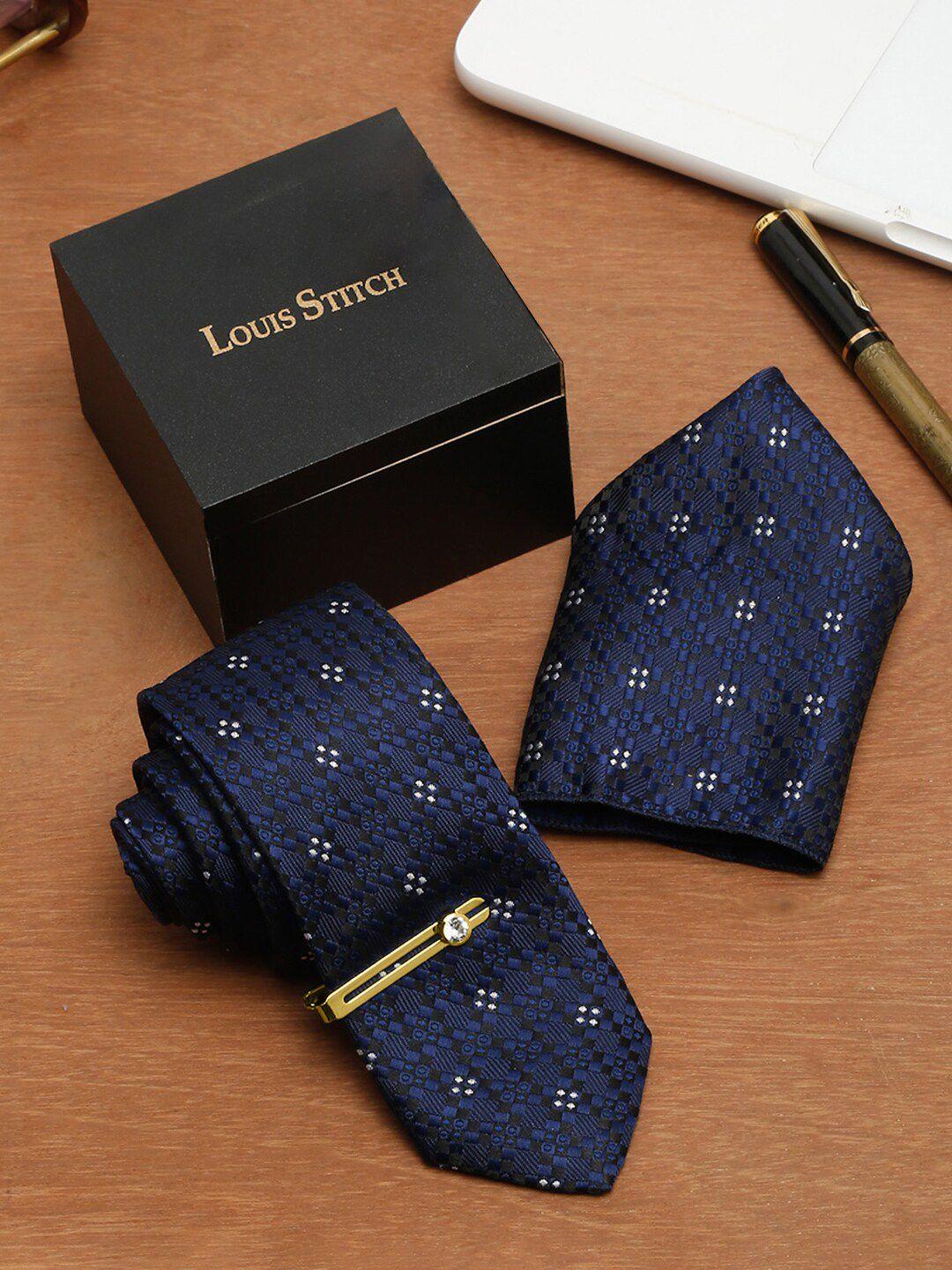 louis stitch men printed italian silk necktie accessory gift set