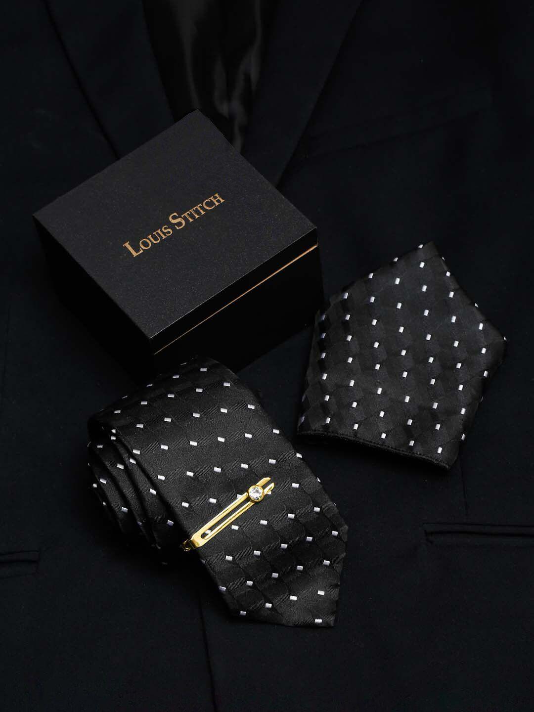 louis stitch men printed italian silk necktie accessory gift set