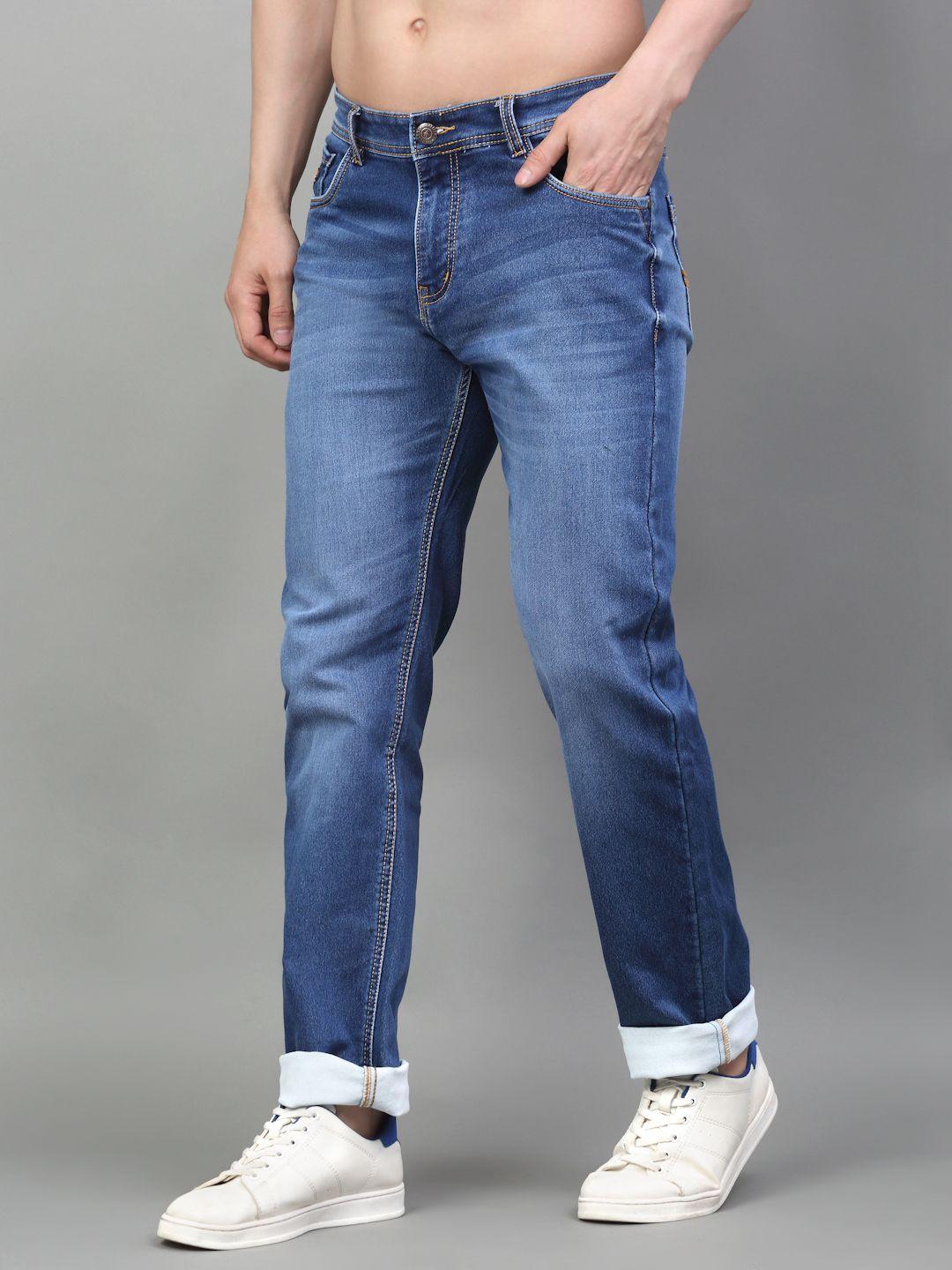 louis stitch men relaxed fit light fade stretchable jeans