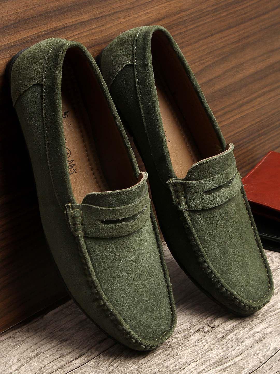 louis stitch men suede casual loafers