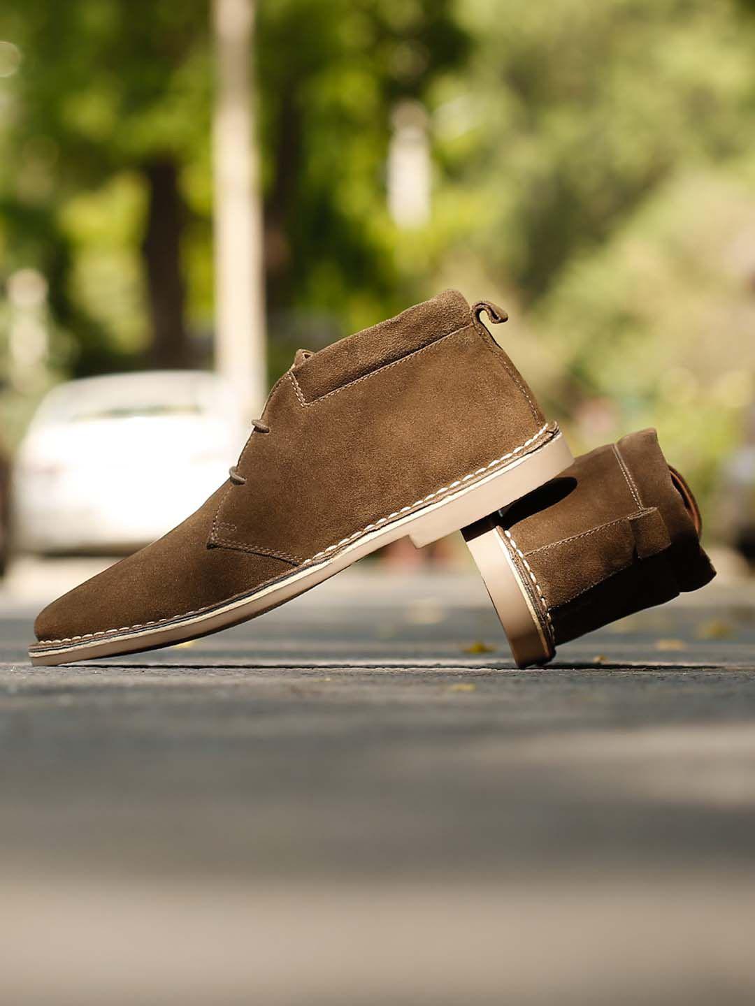 louis stitch men suede leather desert boots