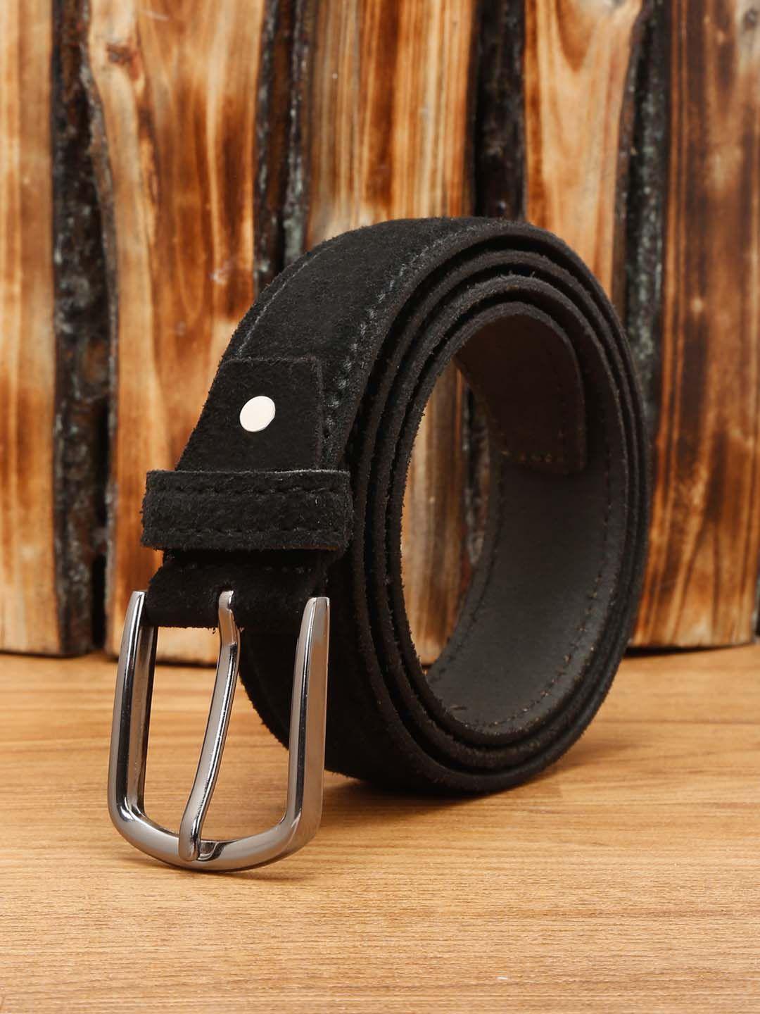 louis stitch men suede leather tang slim belt