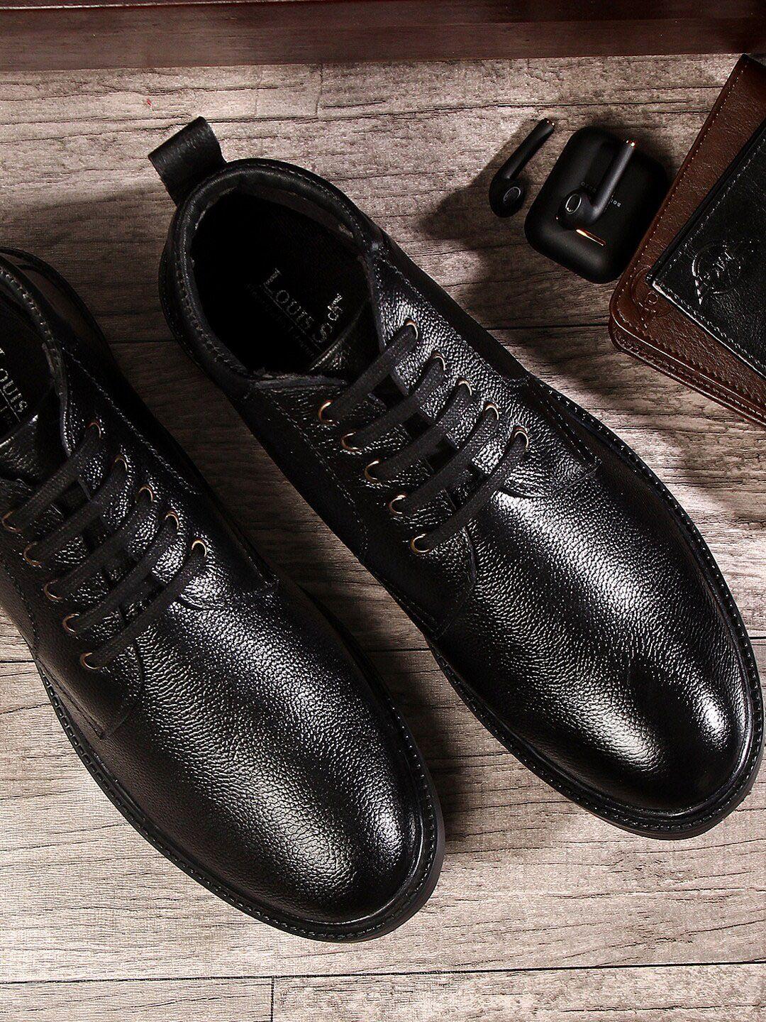 louis stitch men textured leather regular boots