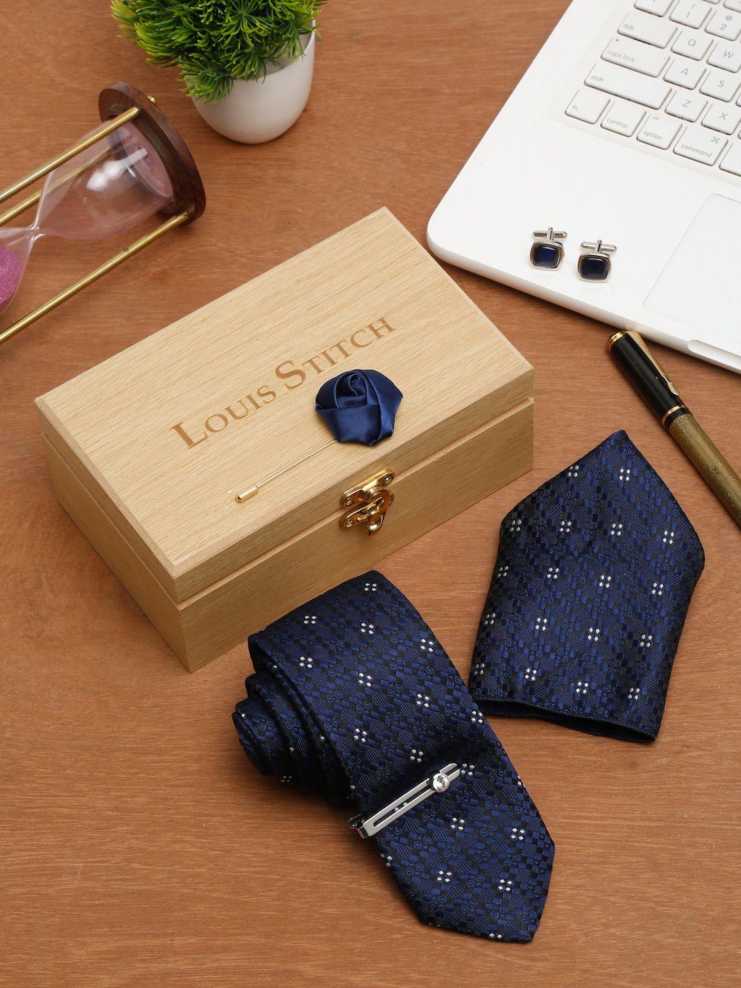 louis stitch men tie cufflinks pocket square accessory gift set