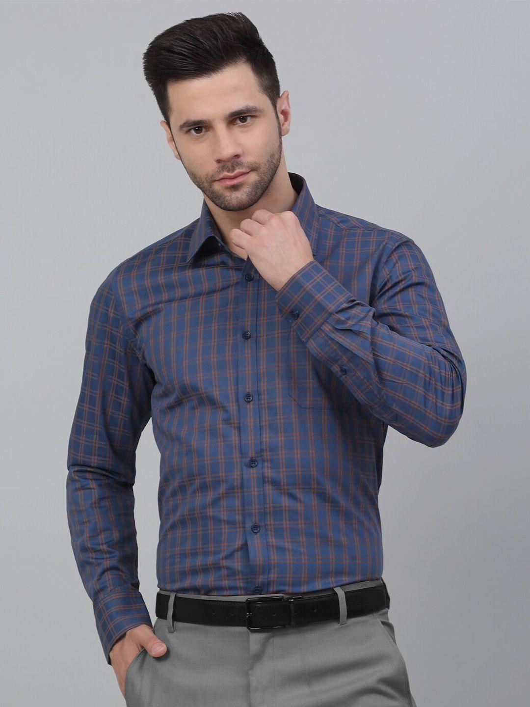 louis stitch opaque checked cotton formal shirt