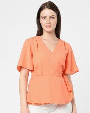 louis v-neck wrap top