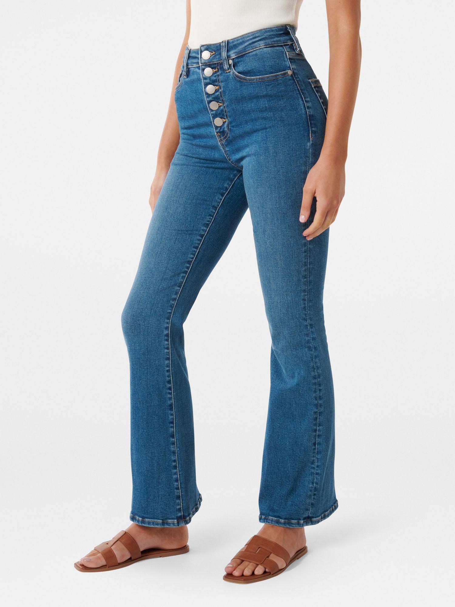 louisa high rise button flare jeans