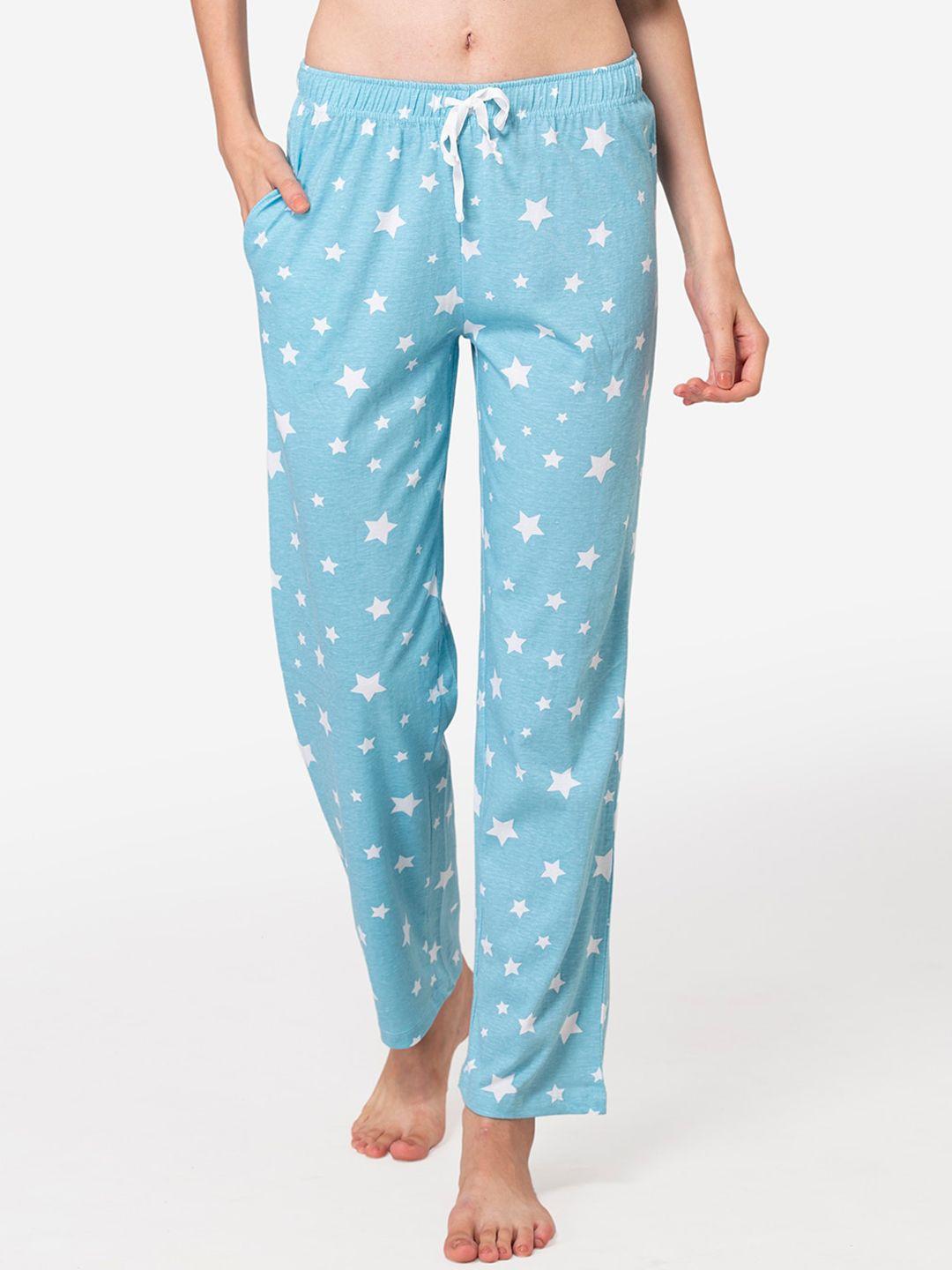 lounge dreams blue printed cotton pyjamas