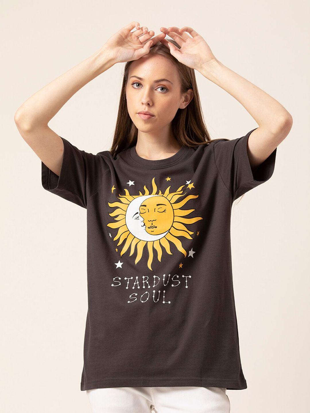 lounge dreams graphic printed pure cotton loose t-shirt