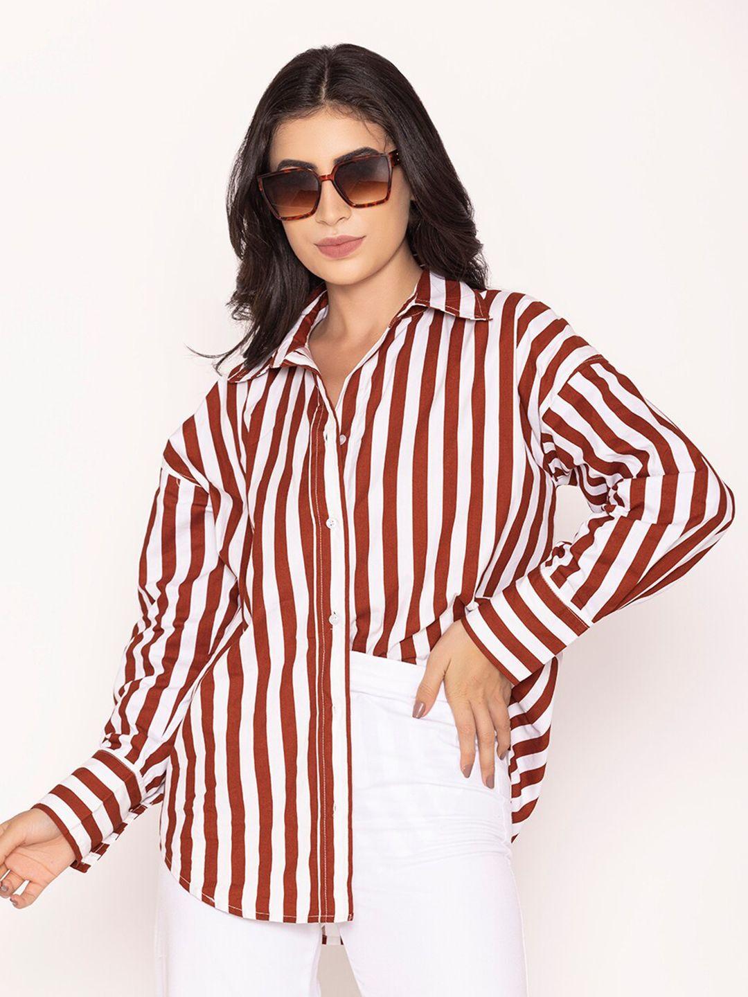 lounge dreams oversized striped pure cotton shirt