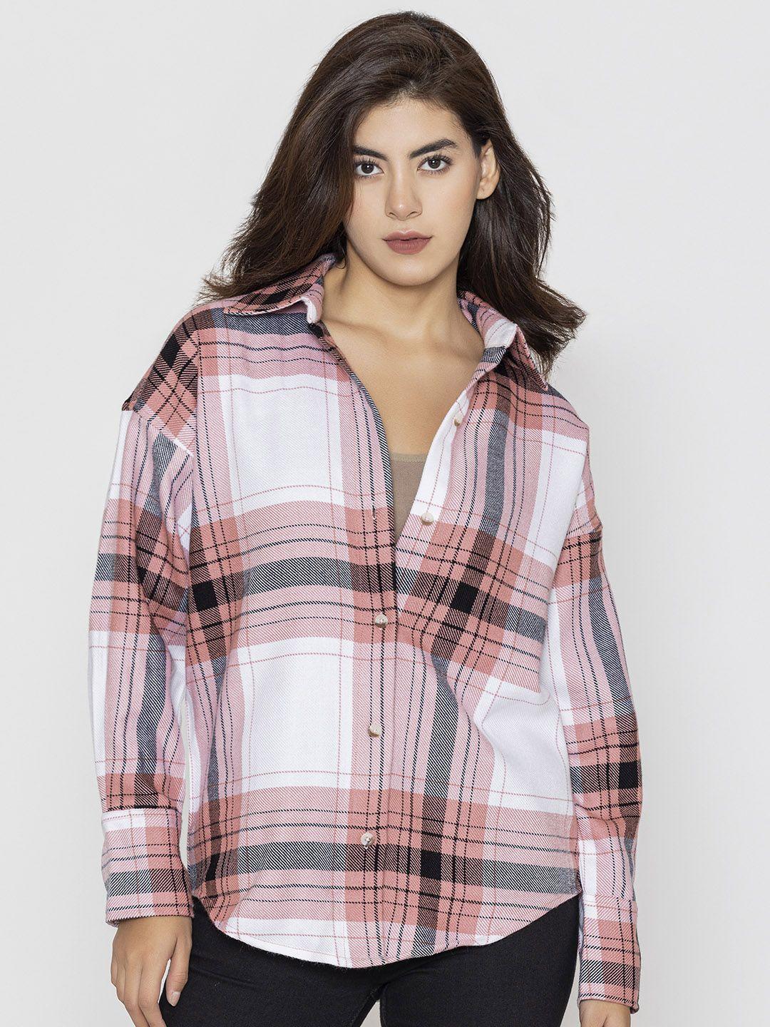 lounge dreams relaxed tartan checked acrylic casual shirt