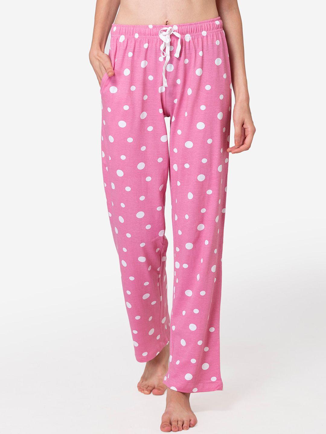 lounge dreams woman pink polka dot cotton pyjamas