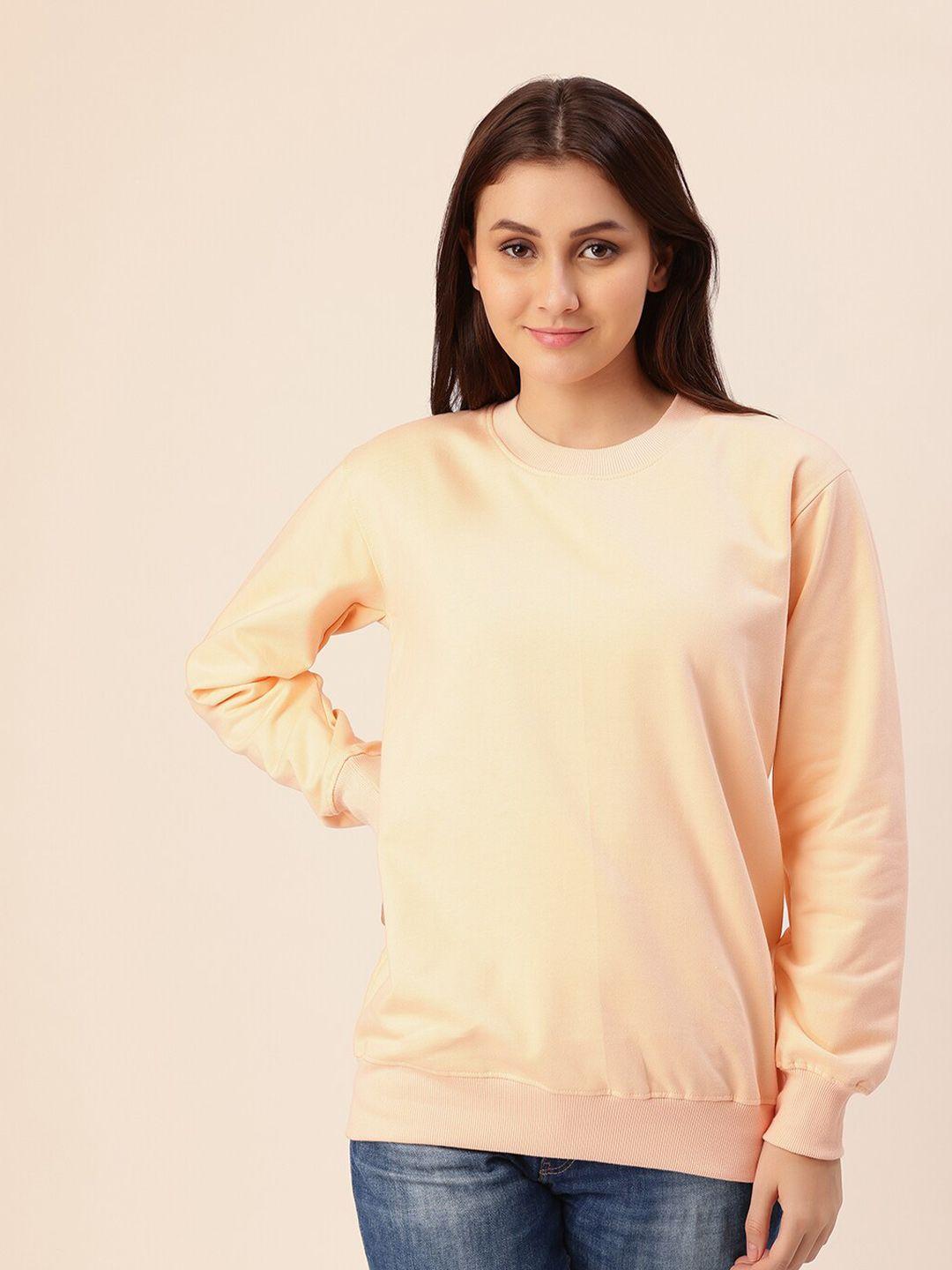 lounge dreams women peach-coloured cotton sweatshirt